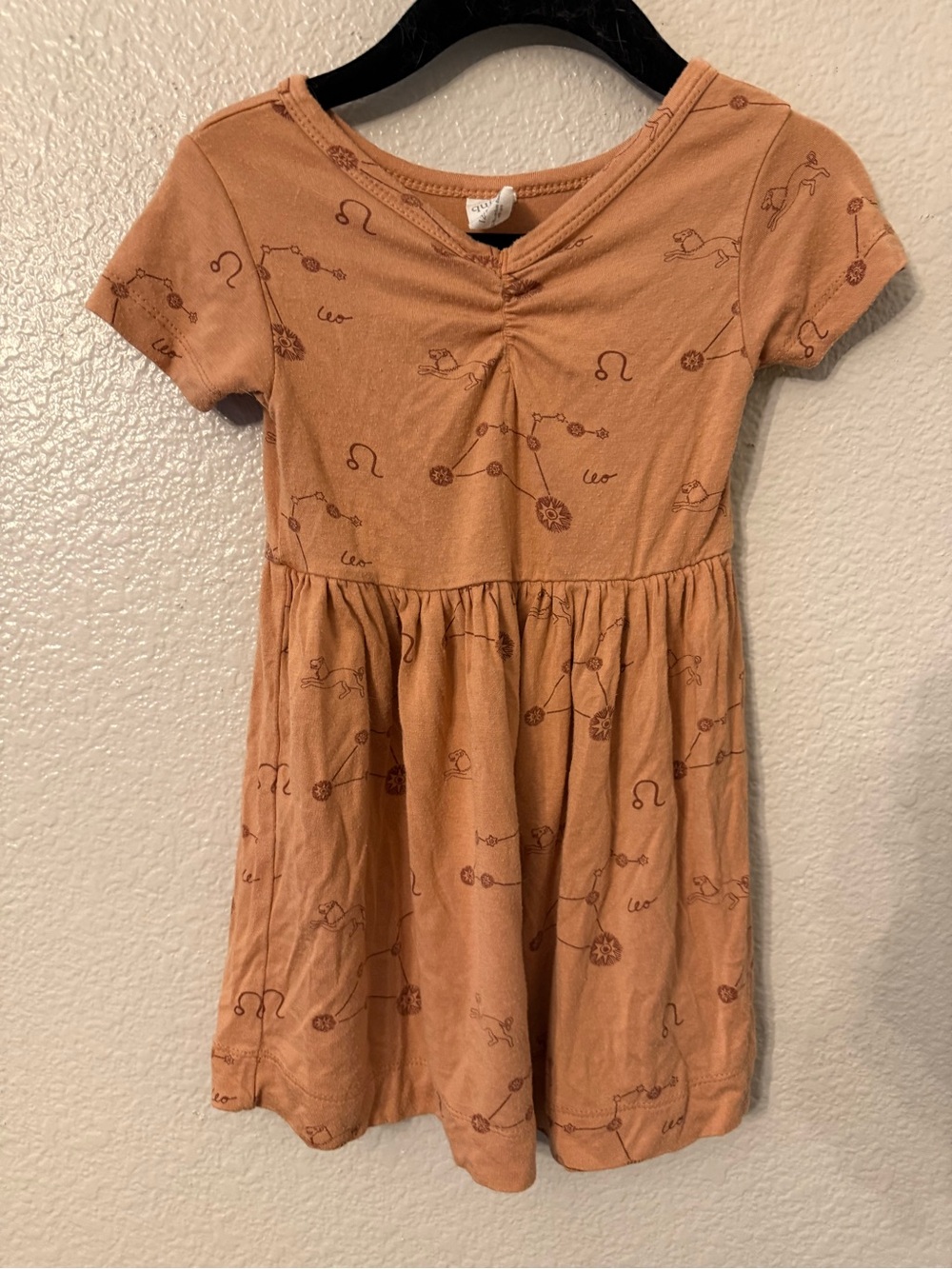 kate quinn Rust Orange Short Sleeve Gathered Waist Dress